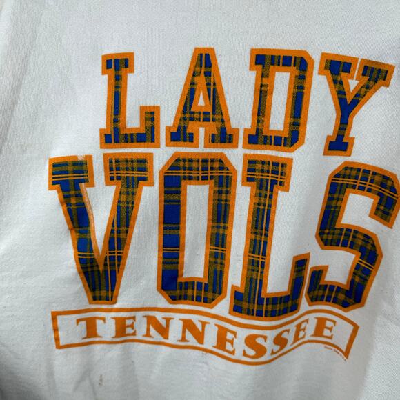 Vintage Tennessee Lady Vols Sweatshirt XL White Crewneck Basketball NCAA USA - Picture 4 of 15
